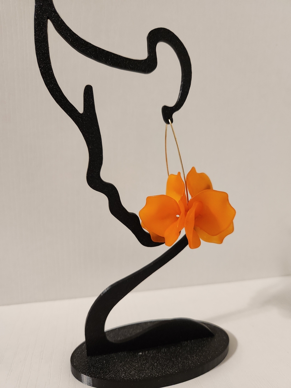 Orange Flower Drop Earrings NWT